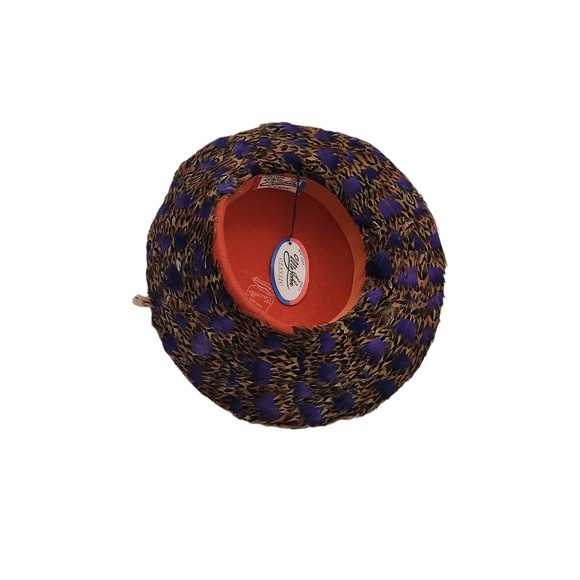 Mr John Classic Vintage Orange Wool Feather Brim Hat Excello 100% Wool‎ USA Made main image 4